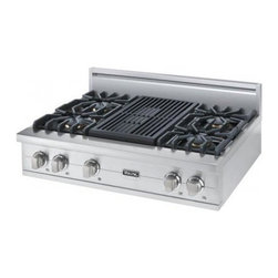Viking 36" Pro-style Gas Rangetop Stainless Steel Liquid Propane | VGRT5364QSSLP - Cooktops