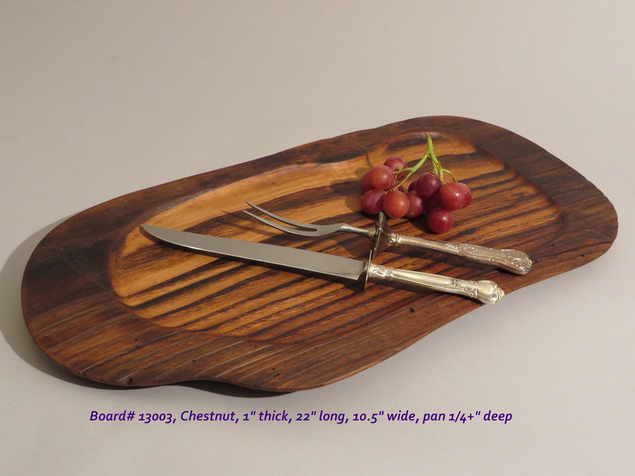 Hand-Carved Chestnut Serving Board