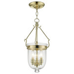 Livex Lighting - Jefferson Chain-Hang Light, Polished Brass - Carrying the vision of rich opulence, the Jefferson has evolved through times remaining a focal point of richness and affluence. From visions of old time class to modern day elegance, the bell jar remains a favorite in several settings of the home. Using hand blown clear glass...the possibilities are endless to find a piece that matches your desired personality and vision.