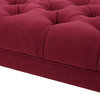 GDF Studio Reddington Tufted Fabric Ottoman Bench, Deep Red