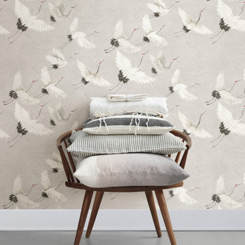 Windsong Grey Crane Wallpaper Bolt