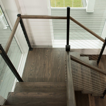 Modern Staircase in Texas Lake House