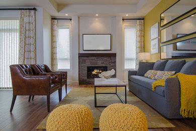 Transitional living room photo in Vancouver