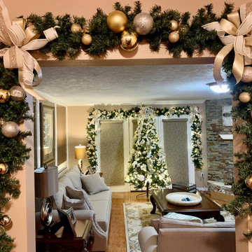 White and gold holiday decor