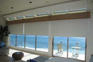 Example of a beach style living room design in Los Angeles
