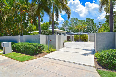 Design ideas for a mid-century modern landscaping in Tampa.