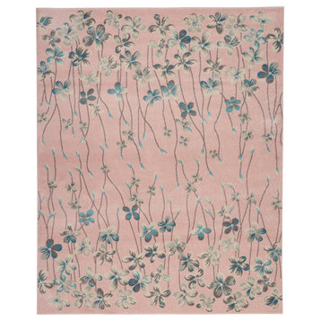 Nourison Tranquil 8'10" x 11'10" Pink Contemporary Indoor Area Rug