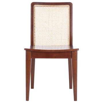 Safavieh Benicio Rattan Dining Chair, Dark Brown/Natural