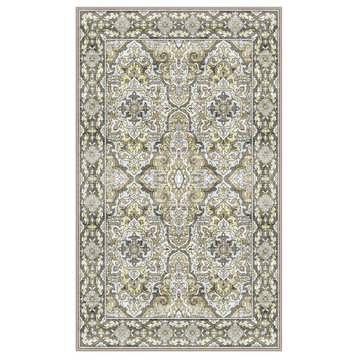 Washable Garland Radiant Green Area Rug, Rectangle 2'x5'