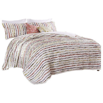 Greenland Home Fashions Bella Ruffled Quilt Set 5-Piece King/Cal King