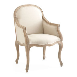 Handsome Cabriole-Leg Chair - Natural - Armchairs And Accent Chairs