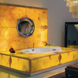 Backlight spa bath with fireplace - Bathtubs