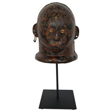 Consigned Tanzania Helmet Mask on Stand