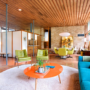75 Beautiful Mid Century Modern Terra Cotta Tile Living Room Pictures Ideas November 2020 Houzz
