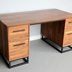Custom Desk in Walnut - Desks And Hutches