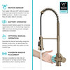 Britt Commercial Style 3-Function Pull-Down 1-Handle 1-Hole Kitchen Faucet, Spot Free Antique Champagne Bronze (Touchless Ksf-1691sfacb)