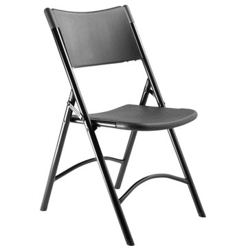NPS 600 Heavy Duty Plastic Folding Chair, Black, Set of 4