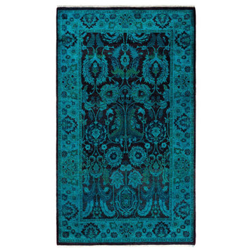 Overdyed, One-of-a-Kind Hand-Knotted Area Rug Blue, 3' 1" x 5' 4"