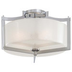 Minka Lavery - Minka Lavery 4397-77 Clarte - 3 Light Semi-Flush Mount in Contemporary Style - 9 - Canopy Included: TRUE  Shade InClarte 3 Light Semi- Chrome White Iris Gl *UL Approved: YES Energy Star Qualified: n/a ADA Certified: YES  *Number of Lights: 3-*Wattage:60w A19 Medium Base bulb(s) *Bulb Included:No *Bulb Type:A19 Medium Base *Finish Type:Chrome