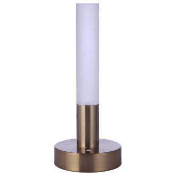 Rechargable Portable 1 Light Table Lamp, Satin Brass