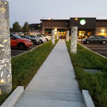 Starbucks rose light columns