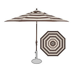Treasure Garden 11' Octagon Crank Tilt Umbrella - Regency Toffee - Outdoor Umbrellas