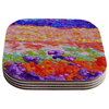 Jeff Ferst "Earthly Delights" Floral Abstract Coasters, Set of 4