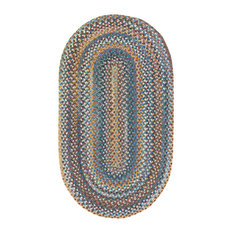 Kill Devil Hill Braided Oval Rug, Medium Blue, 9'2"x13'2"