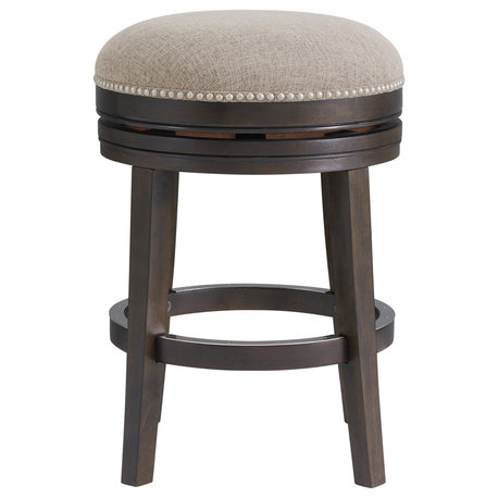 Clara Swivel Bar Stool, Dark Brown, Counter Height