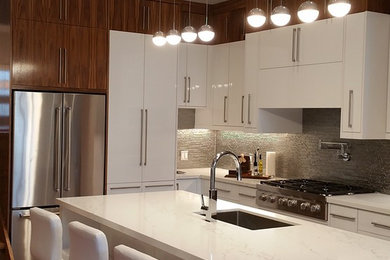 Mid-century modern kitchen photo in Toronto