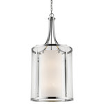 Zlite - Zlite 426-12-CH 12-Light Chandelier, Clear Outside/Matte Opal Inside - Clean, graceful lines of the arms + glass shades define the Willow family. Chrome fixtures and inner matte opal with clear outer glass shades create clean and unique designs.