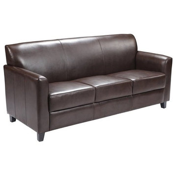 Bowery Hill Diplomat Leather Sofa in Brown