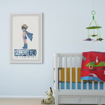 "Little Superhero in Training" Framed Painting Print