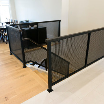 Oak Hand Rail + Perforated Steel Railing