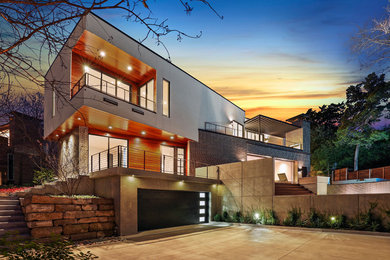 Contemporary exterior home idea in Dallas