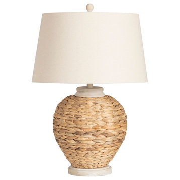 McKenna 3-Way Seagrass Table Lamp with Oat Linen Shade