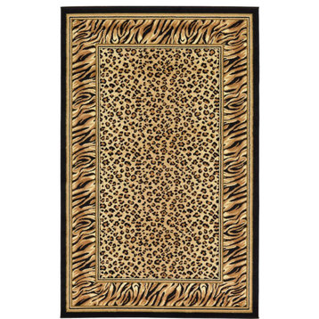 Unique Loom Cheetah Wildlife Rug, 5'x8'