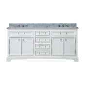 Derby 72" Solid White Double Sink Bathroom Vanity