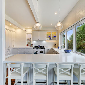 Traditional Kitchen with Crossback Stools