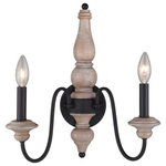 Vaxcel - Georgetown 14" Wall Light Vintage Ash and Oil Burnished Bronze - The simple elegance of the Georgetown was inspired by hand-turned wooden spindles. The vintage ash gray finish closely resembles soft, weathered driftwood and is complemented by oil burnished bronze accents. These mixed tones dance in perfect harmony to create this inviting farmhouse look. The Georgetown collection is a sure way to add a touch of class with a rustic twist to any dining room, foyer, or living area.