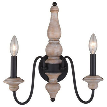 Georgetown 14" Wall Light Vintage Ash and Oil Burnished Bronze