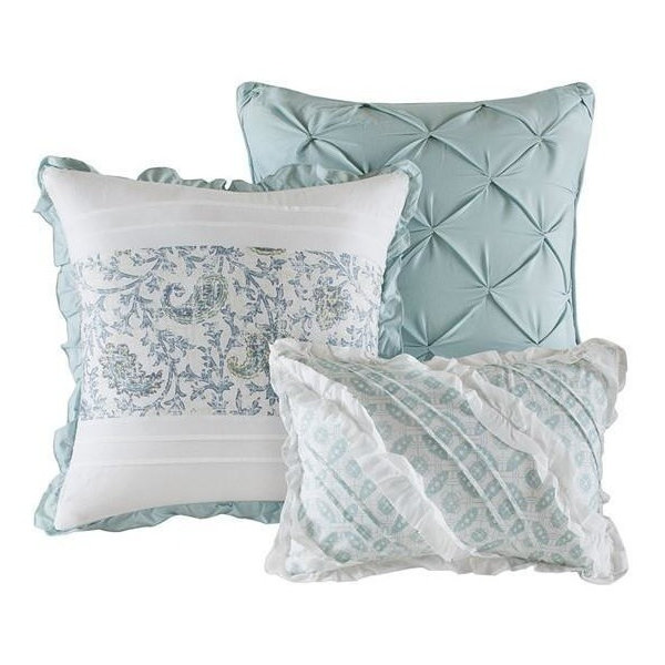 Madison Park 6 Piece Cotton Percale Quilted Coverlet Set in Blue MP13-