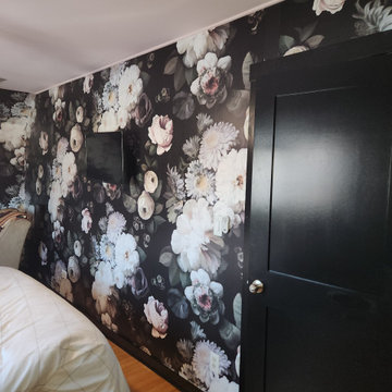 Lakeview wallpaper bedroom installation