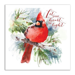 DDCG - "Let Your Heart Be Light" Cardinal Canvas Wall Art, 24"x24" - Prints And Posters