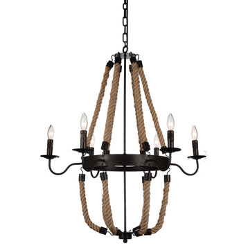 Dharla 6 Light Chandelier With Rust Finish