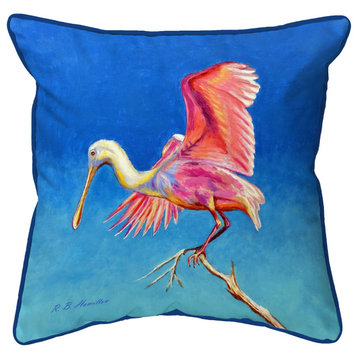 Betsy Drake Spoonbill Wings Extra Large Zippered Pillow 22x22