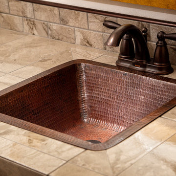 16" Square Hammered Copper Bar/Prep Sink w/ 3.5" Drain Opening (BS16DB3)