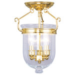 Livex Lighting - Jefferson Ceiling Mount, Polished Brass - Carrying the vision of rich opulence  the Jefferson has evolved through times remaining a focal point of richness and affluence. From visions of old time class to modern day elegance  the bell jar remains a favorite in several settings of the home. Using hand blown clear seeded glass...the possibilities are endless to find a piece that matches your desired personality and vision.