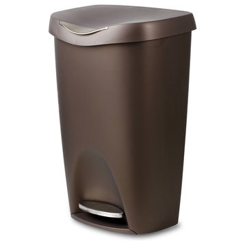 Umbra Brim 13 Gallon (50L) Trash Can With Lid, Bronze