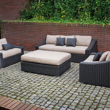 Toja Patio Furniture - Tuscan Couch Set - Red Brick Wall